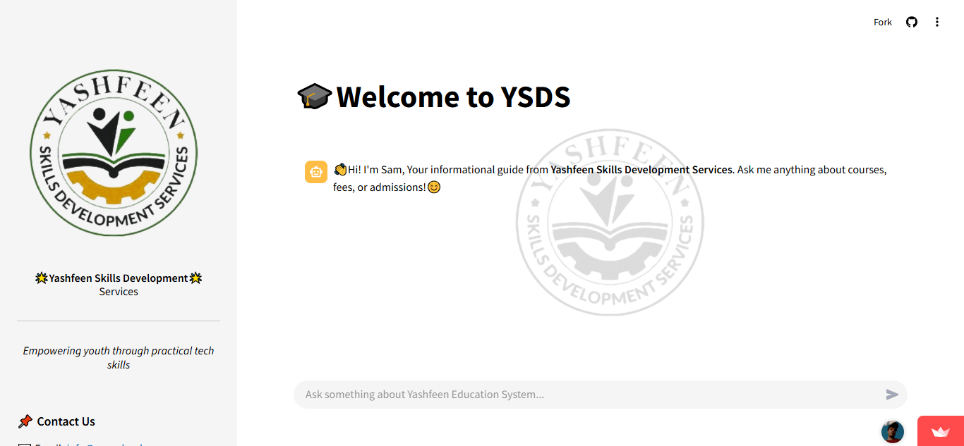YSDS Chatbot Interface
